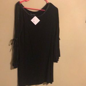 Black dress leather trim